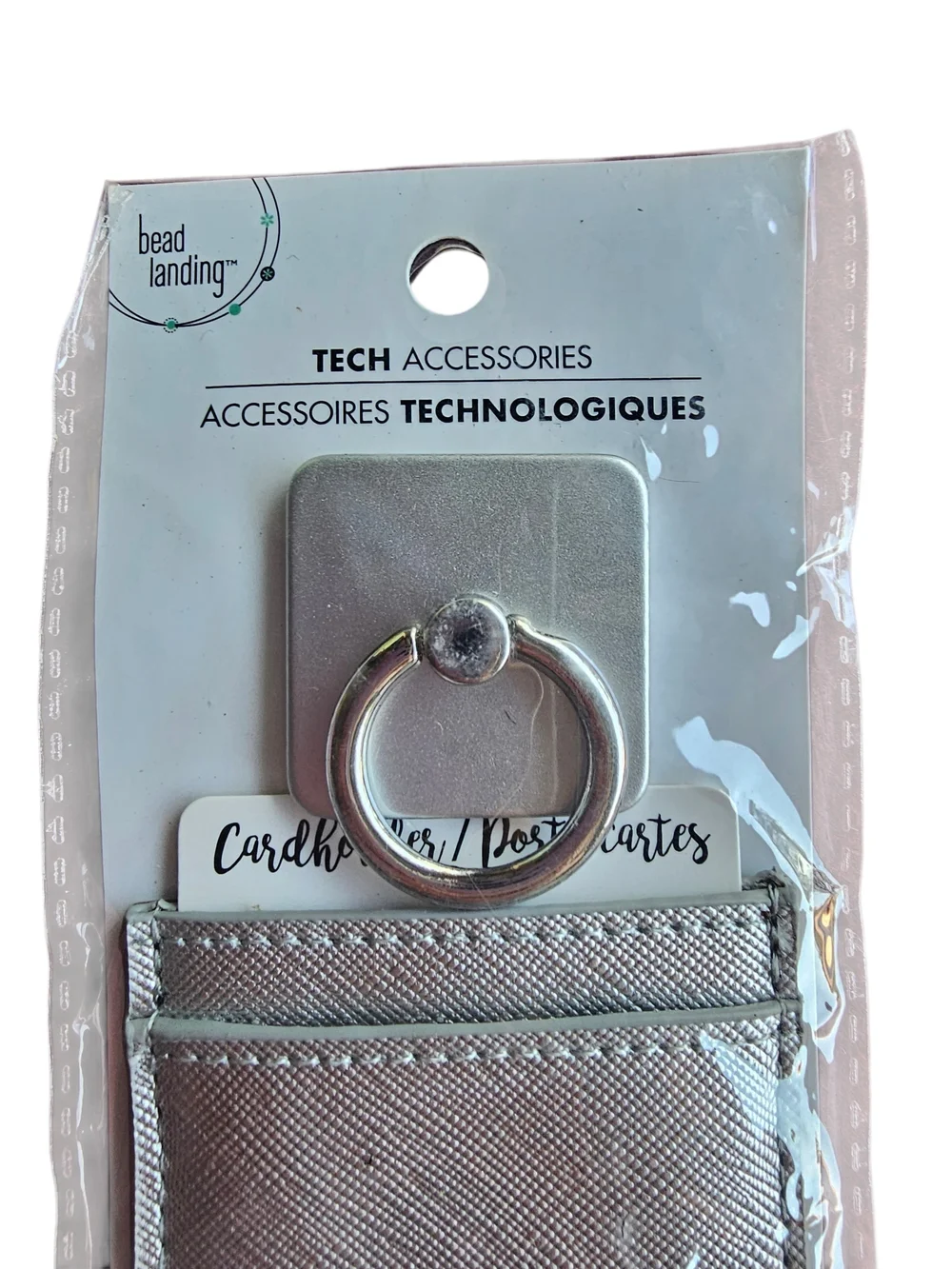 Silver Phone Ring & Card Pocket - 2pc